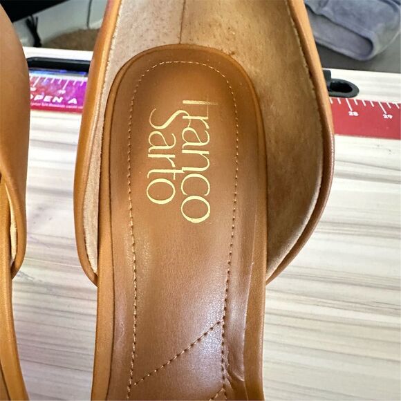 Franco Sarto Hanita pump Women's Brown leather D'Orsay Stiletto Heels Size 7.5 - Picture 10 of 11